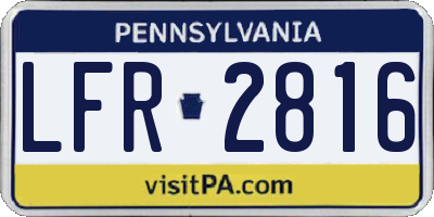 PA license plate LFR2816