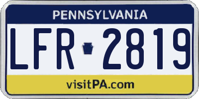 PA license plate LFR2819