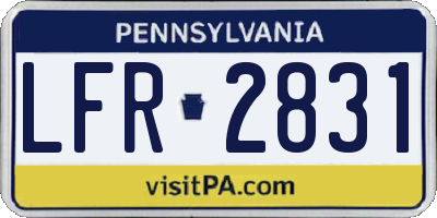 PA license plate LFR2831