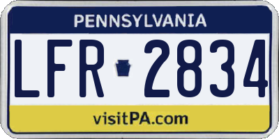 PA license plate LFR2834