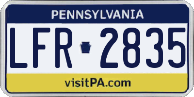 PA license plate LFR2835