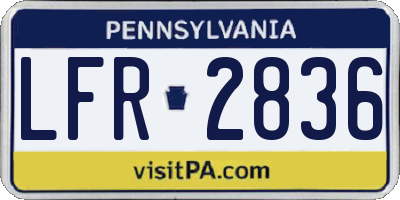PA license plate LFR2836