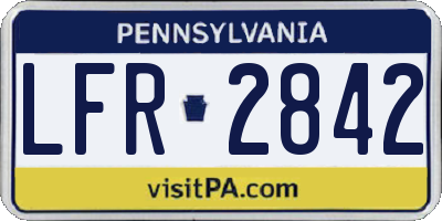 PA license plate LFR2842