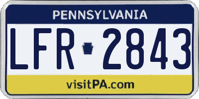 PA license plate LFR2843