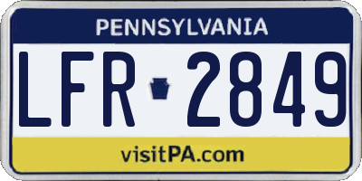 PA license plate LFR2849