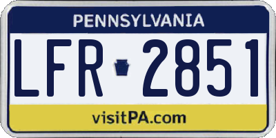 PA license plate LFR2851