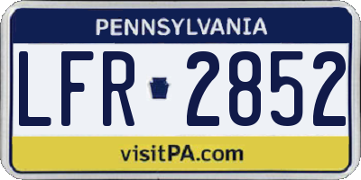 PA license plate LFR2852