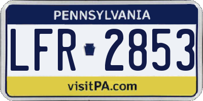 PA license plate LFR2853
