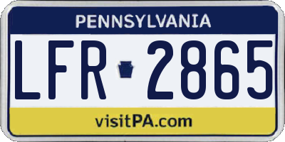 PA license plate LFR2865