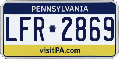 PA license plate LFR2869