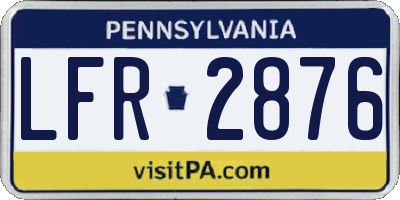 PA license plate LFR2876