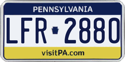 PA license plate LFR2880