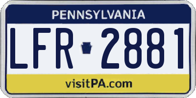 PA license plate LFR2881