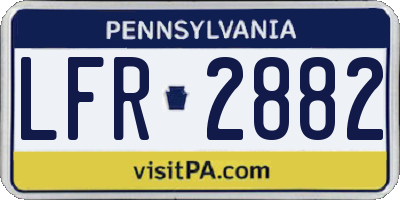 PA license plate LFR2882