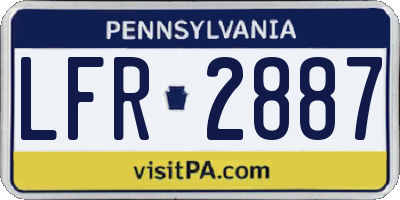 PA license plate LFR2887