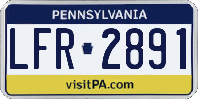 PA license plate LFR2891