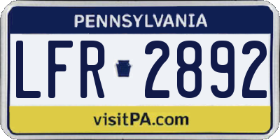 PA license plate LFR2892