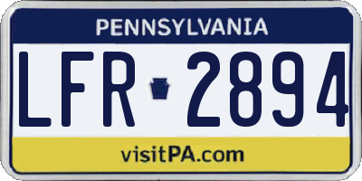 PA license plate LFR2894