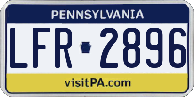 PA license plate LFR2896