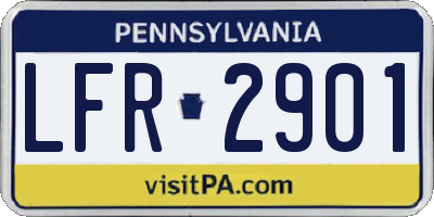 PA license plate LFR2901