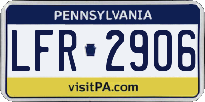 PA license plate LFR2906