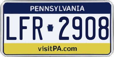 PA license plate LFR2908