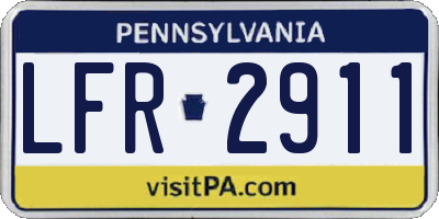 PA license plate LFR2911