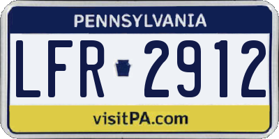 PA license plate LFR2912