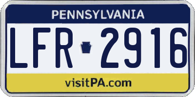 PA license plate LFR2916