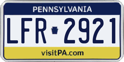 PA license plate LFR2921