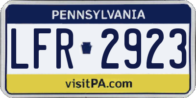 PA license plate LFR2923