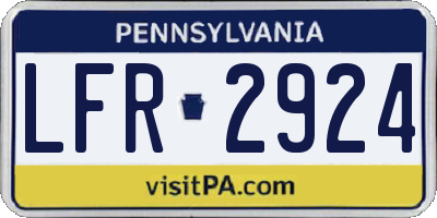PA license plate LFR2924