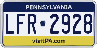 PA license plate LFR2928