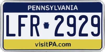 PA license plate LFR2929