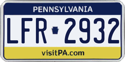 PA license plate LFR2932