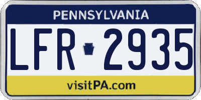PA license plate LFR2935