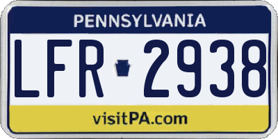 PA license plate LFR2938