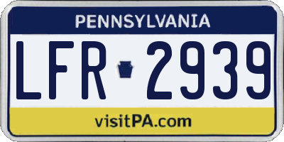 PA license plate LFR2939
