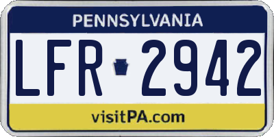 PA license plate LFR2942