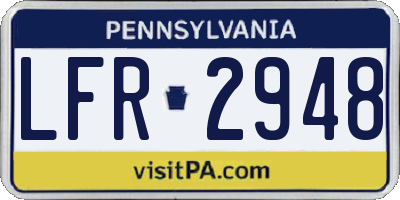 PA license plate LFR2948