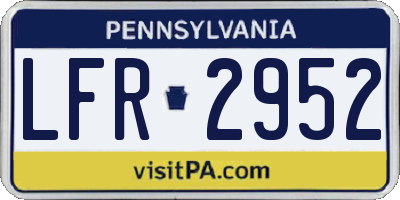 PA license plate LFR2952