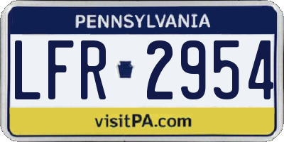 PA license plate LFR2954