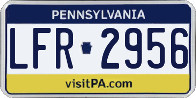 PA license plate LFR2956