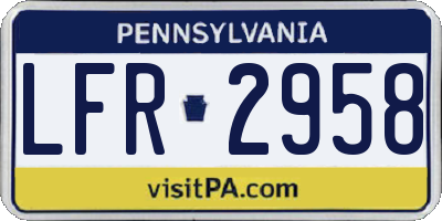 PA license plate LFR2958