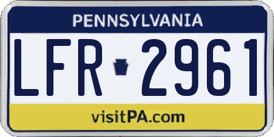 PA license plate LFR2961