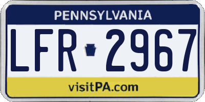 PA license plate LFR2967