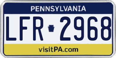 PA license plate LFR2968