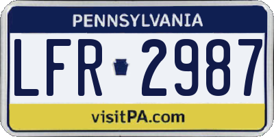 PA license plate LFR2987