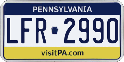 PA license plate LFR2990