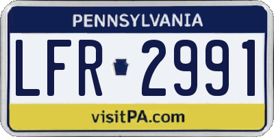 PA license plate LFR2991
